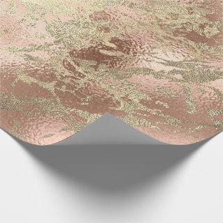 Rose Gold Abstract Skinny Marble Shiny Metallic