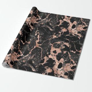 Rose Gold and Black Marble