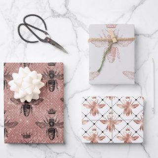 Rose Gold Bee Pattern  Sheets