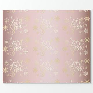 Rose Gold Christmas Let It Snow & Snowflakes