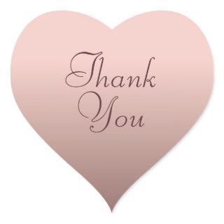Rose Gold Color Template Thank You Text Elegant Heart Sticker