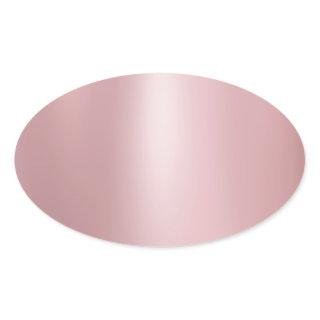 Rose Gold Elegant Modern Blank Template Trendy Oval Sticker