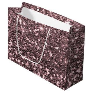 Rose Gold Faux Glitter Sparkles Large Gift Bag