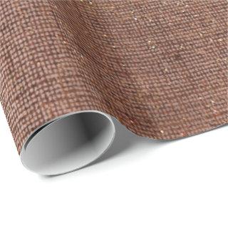 Rose Gold Faux Sepia Linen Mesh Metallic Burlap