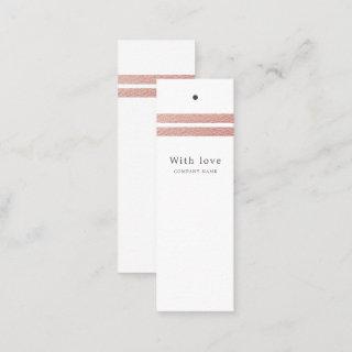Rose Gold Foil Stripes | White Gift Tags