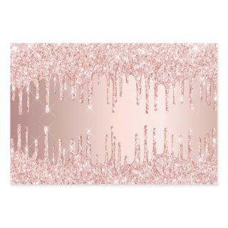 Rose gold glitter drips pink sparkle glam girly   sheets