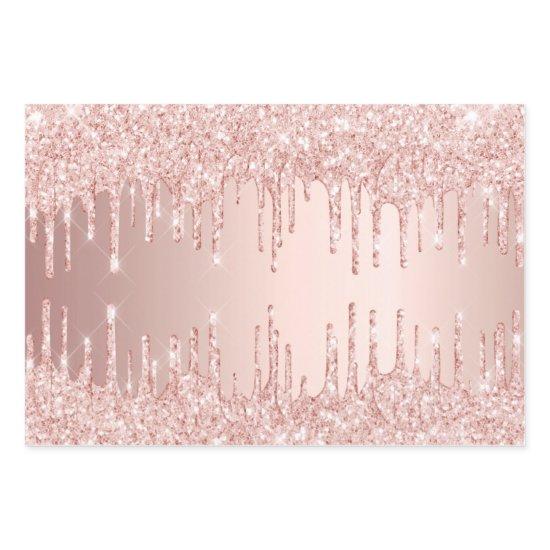 Rose gold glitter drips pink sparkle glam girly   sheets