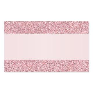 Rose Gold Glitter Effect Add Your Text Blank Rectangular Sticker