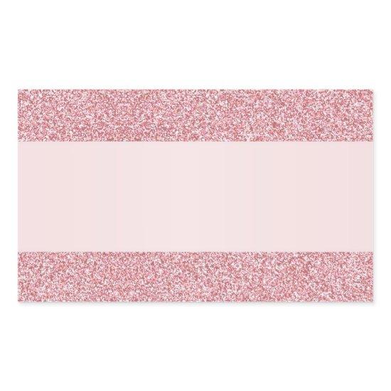 Rose Gold Glitter Effect Add Your Text Blank Rectangular Sticker