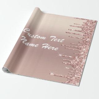 Rose Gold Glitter Your Name Text