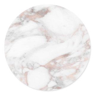 Rose Gold Marble Blank Modern Elegant Template Classic Round Sticker