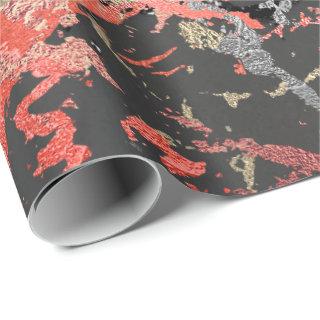 Rose Gold Marble Coral Black Graphit Gray Abstract