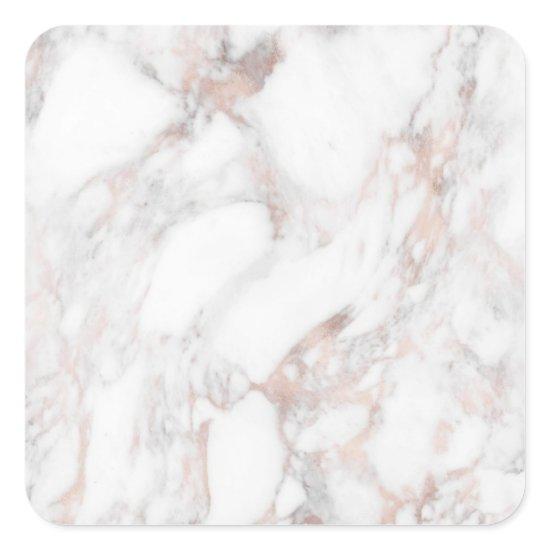 Rose Gold Marble Custom Blank Template Elegant Square Sticker