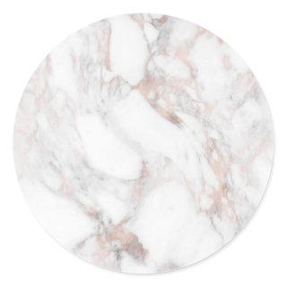 Rose Gold Marble Custom Classic Blank Template Classic Round Sticker