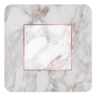 Rose Gold Marble Custom Elegant Blank Template Square Sticker