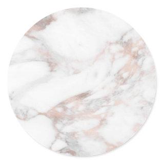 Rose Gold Marble Modern Elegant Blank Template Classic Round Sticker