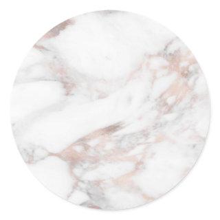 Rose Gold Marble Modern Elegant Blank Template Classic Round Sticker