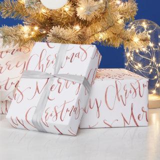 Rose Gold Merry Christmas Calligraphy Holiday