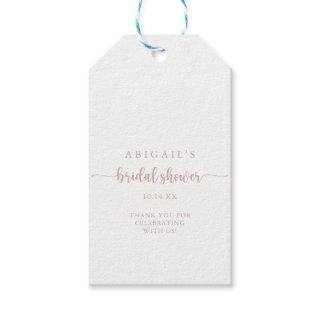 Rose Gold Minimalist Calligraphy Bridal Shower  Gift Tags