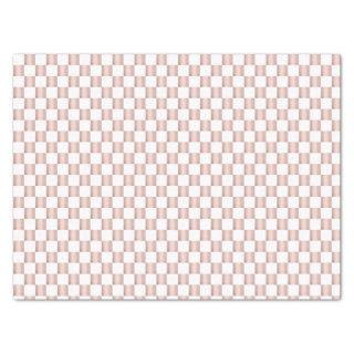 Rose Gold Pink Checkerboard Pattern Tissue Paper