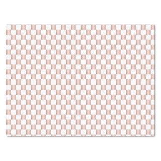 Rose Gold Pink Checkerboard Pattern Tissue Paper