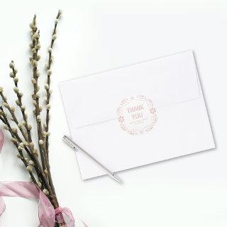 Rose gold pink papel picado Thank You Baby Shower Classic Round Sticker