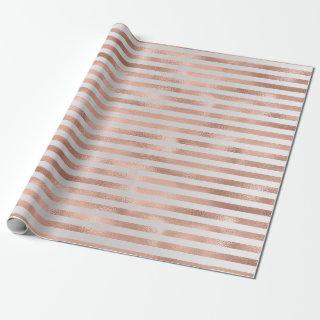 Rosé Gold Silver Gray Stripes Lines  Metal Copper