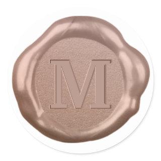 Rose Gold Wax seal Sticker monogram