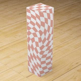 Rose Gold Wedding Collection Check Checkered    Wine Box