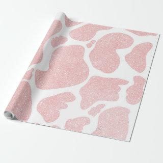 Rose Gold white Large Cow Spots Animal Pattern