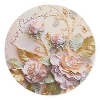 Rose Sculptures for Christmas Classic Round Sticker