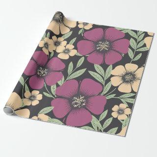 Rose Taupe & Cream Flowers on a dark background
