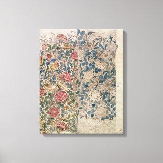 'Rose' wallpaper design (pencil and w/c on paper) Canvas Print