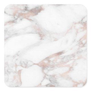 Rosegold Marble Elegant Modern Blank Template Square Sticker