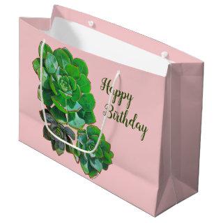 Rosette Succulents Large Gift Bag