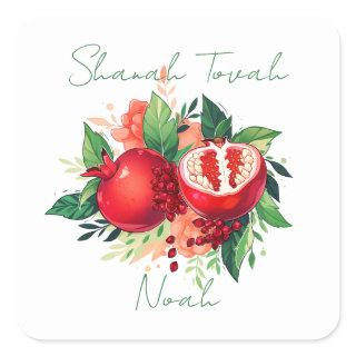 Rosh Hashanah Shanah Tovah Pomegranate Square Sticker