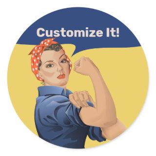 Rosie the Riveter Classic Round Sticker