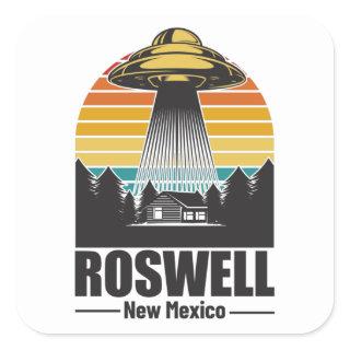 Roswell New Mexico Funny Alien UFO Gift Square Sticker