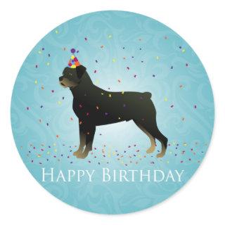 Rottweiler Birthday Design Classic Round Sticker