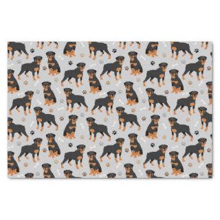 Rottweiler Dog Bones and Paws Tissue Paper