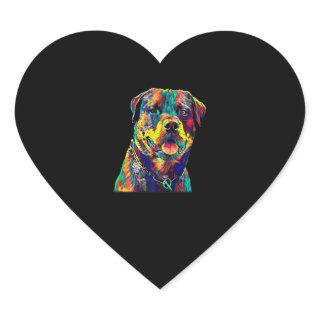 rottweiler dog premium heart sticker