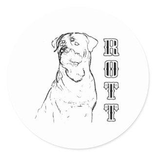 Rottweiler Line Drawing Classic Round Sticker