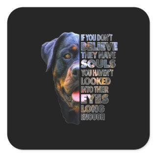 Rottweiler Soul I Love Rotties Dog Lover Square Sticker