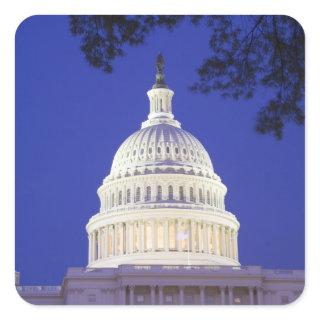 Rotunda of U.S. Capitol at night, Washington Square Sticker
