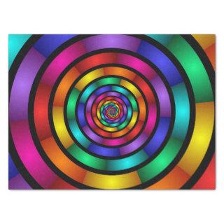 Round and Psychedelic Colorful Modern Fractal Art Tissue Paper