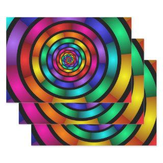 Round and Psychedelic Colorful Modern Fractal Art  Sheets