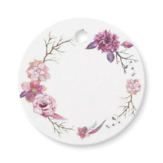 Round floral favor tag