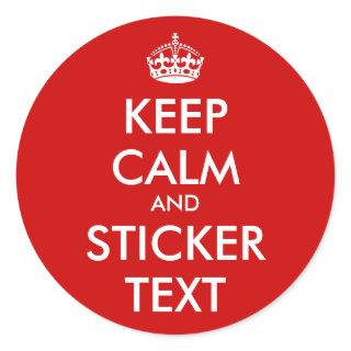 Round KeepCalm Stickers | Personalizable