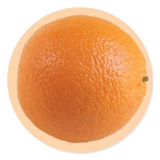 Round Orange Fresh Fruit Photo Classic Round Sticker