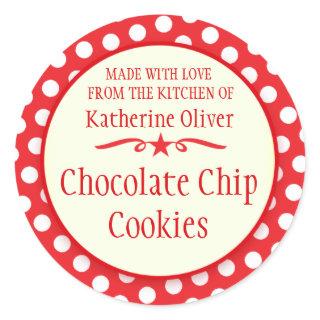 Round red cookie exchange baking gift stickers